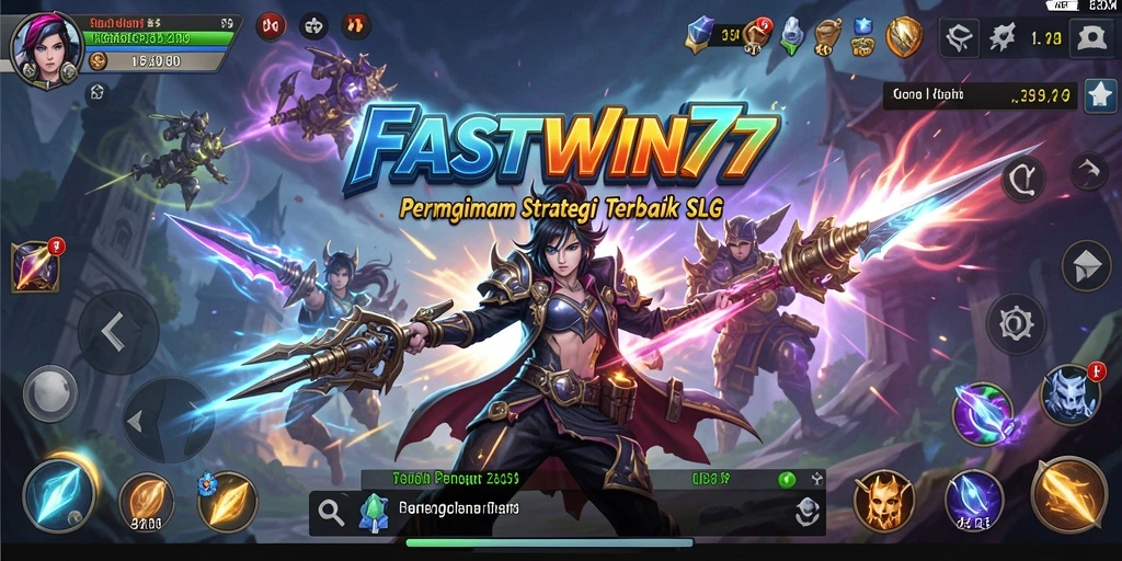Screenshot gameplay FASTWIN77 menunjukkan pertempuran strategis yang seru.
