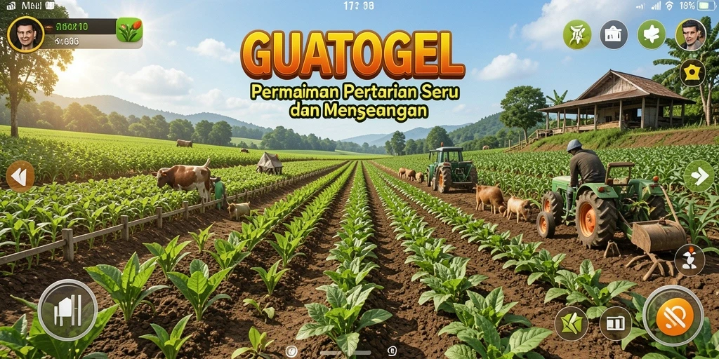 Tampilan utama GUATOGEL dengan gameplay pertanian yang menarik.