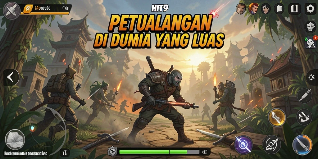 Screenshot gameplay HIT9 menyajikan aksi petualangan yang mendebarkan.