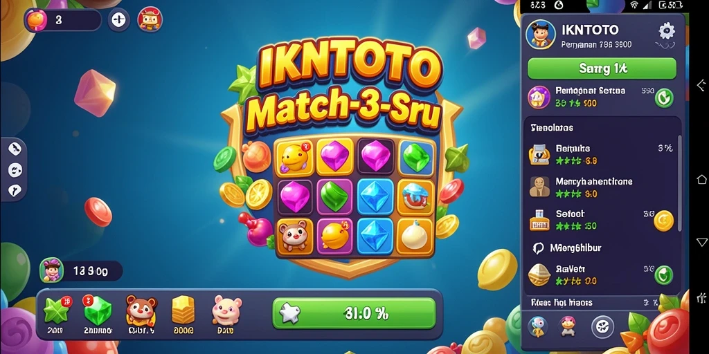 Screenshot gameplay IKNTOTO menampilkan tampilan menarik dari tantangan Match-3.