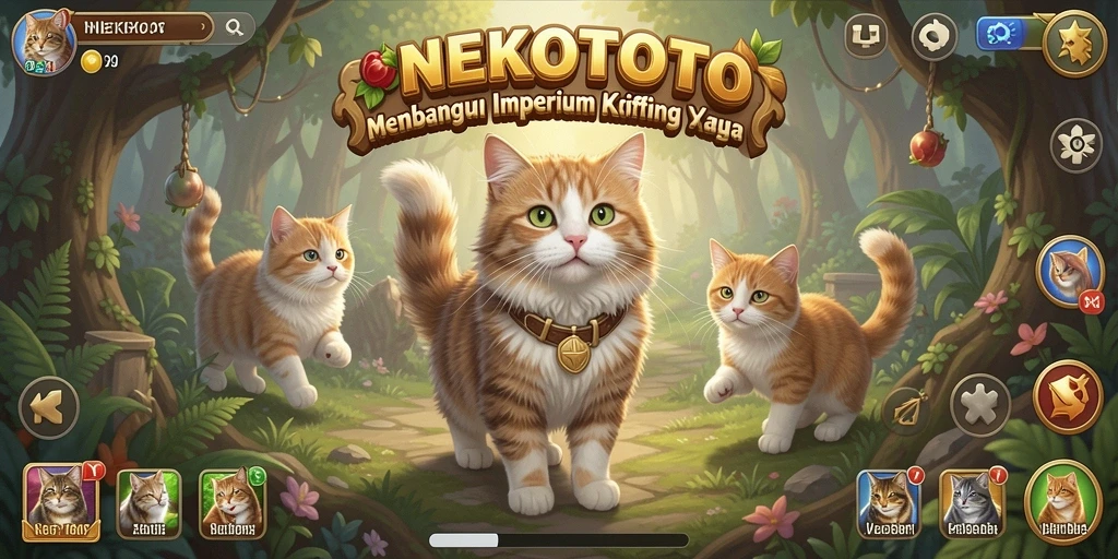Gameplay menarik dalam NEKOTOTO dengan kucing lucu.