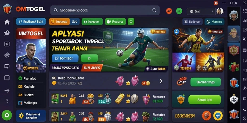 Tampilan utama OMTOGEL menampilkan antarmuka sportsbook untuk taruhan olahraga.