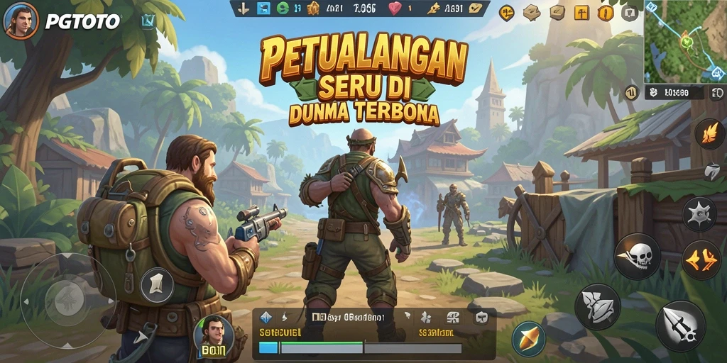 Screenshot gameplay PGTOTO menampilkan petualangan dalam dunia terbuka yang luas.