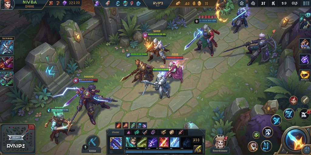 Tampilan gameplay menarik dari RVIP3 dengan aksi seru di arena MOBA.