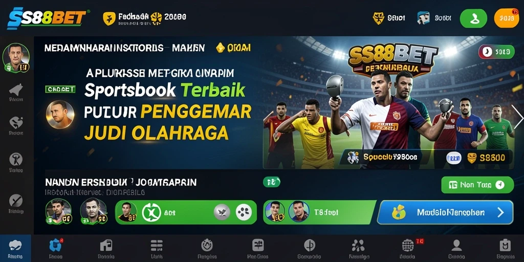 Tampilan utama SS88BET yang menampilkan berbagai pilihan taruhan olahraga.