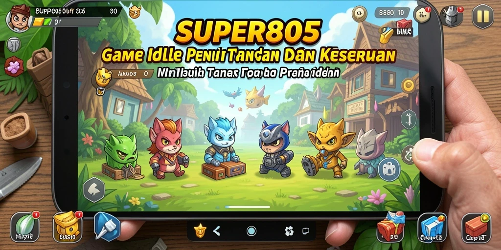 Screenshot gameplay <strong>SUPER805</strong> menunjukkan karakter yang sedang beraksi dalam mode Idle.