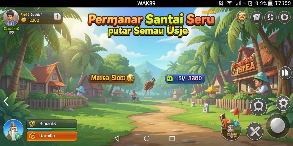 Tampilan gameplay <strong>WAK89</strong> yang cerah dan menyenangkan.