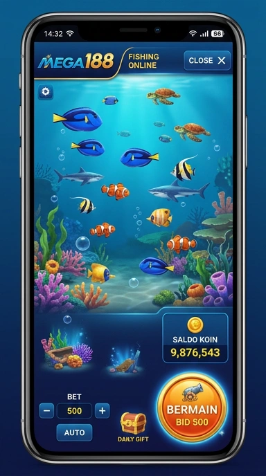 Tampilan aplikasi mega188 yang sederhana dan efektif.